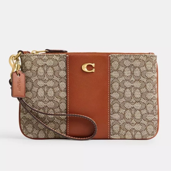 Coach Signature Jacquard Small Wristlet - Picture 3 of 12